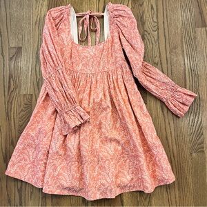 Pilcro Babydoll Mini Dress Long-Sleeve NWT Size XS Pink
